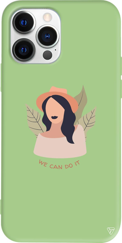 iPhone 15 Pro Uyumlu Açık Yeşil Renkli Silikon Girl Can Telefon Kılıfı