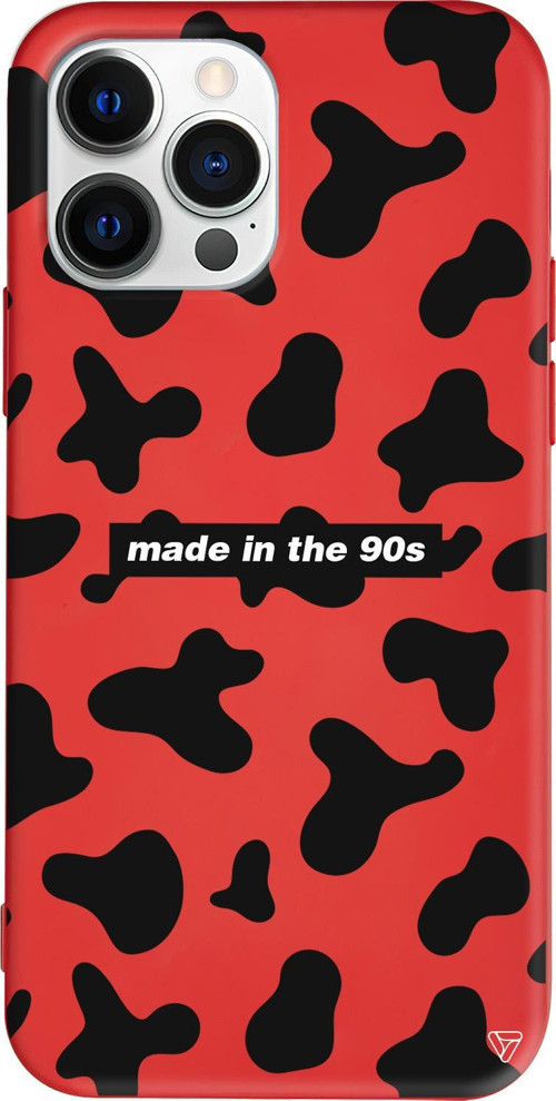 iPhone 15 Pro Uyumlu Kırmızı Renkli Silikon Made in the 90s Telefon Kılıfı