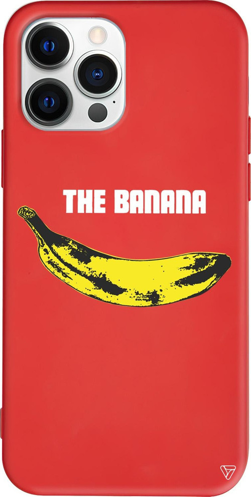 iPhone 15 Pro Uyumlu Kırmızı Renkli Silikon Andy Warhol Banana Telefon Kılıfı