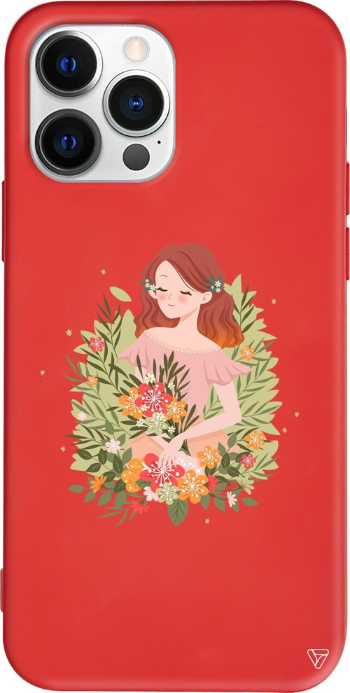 iPhone 15 Pro Uyumlu Kırmızı Renkli Silikon Bloom and Feel Telefon Kılıfı