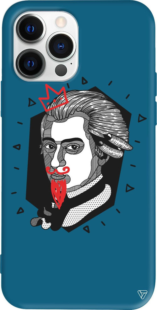 iPhone 15 Pro Uyumlu Lacivert Renkli Silikon Amadeus Mozart Telefon Kılıfı