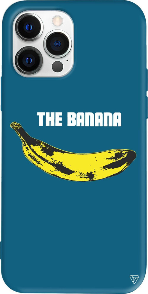 iPhone 15 Pro Uyumlu Lacivert Renkli Silikon Andy Warhol Banana Telefon Kılıfı