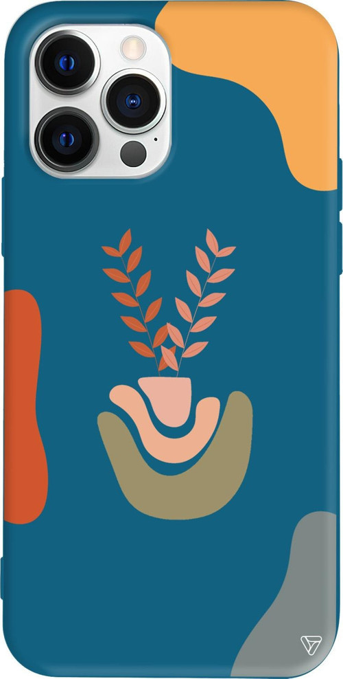 iPhone 15 Pro Uyumlu Lacivert Renkli Silikon Basic Shape Abstract Koleksiyonu Telefon Kılıfı