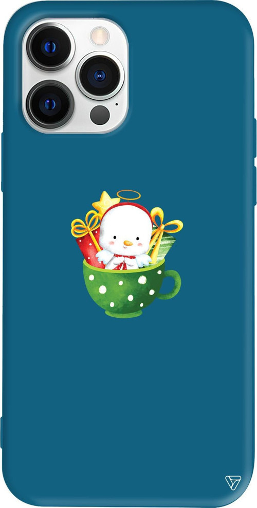 iPhone 15 Pro Uyumlu Lacivert Renkli Silikon A Cup Of Xmas 6 Telefon Kılıfı