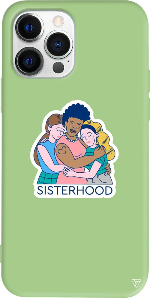 iPhone 15 Pro Uyumlu Açık Yeşil Renkli Silikon Sisterhood Telefon Kılıfı