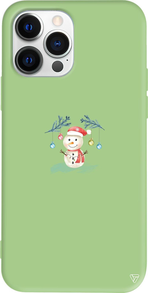 iPhone 15 Pro Uyumlu Açık Yeşil Renkli Silikon Sugar Snowman Telefon Kılıfı
