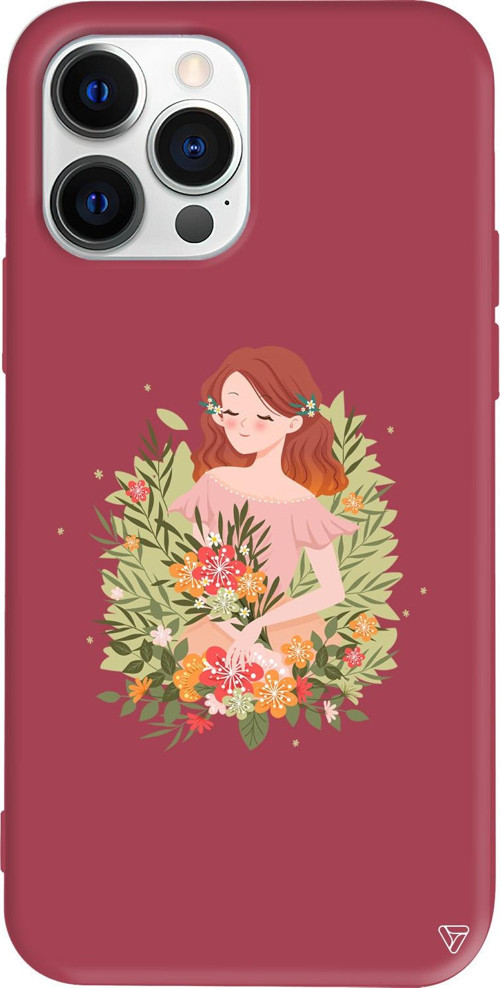 iPhone 15 Pro Uyumlu Bordo Renkli Silikon Bloom and Feel Telefon Kılıfı