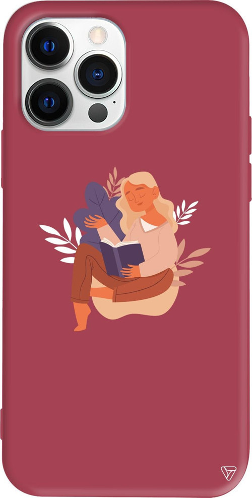 iPhone 15 Pro Uyumlu Bordo Renkli Silikon Book Lover Telefon Kılıfı