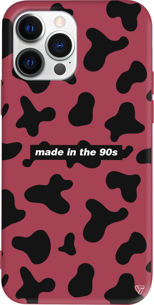iPhone 15 Pro Uyumlu Bordo Renkli Silikon Made in the 90s Telefon Kılıfı