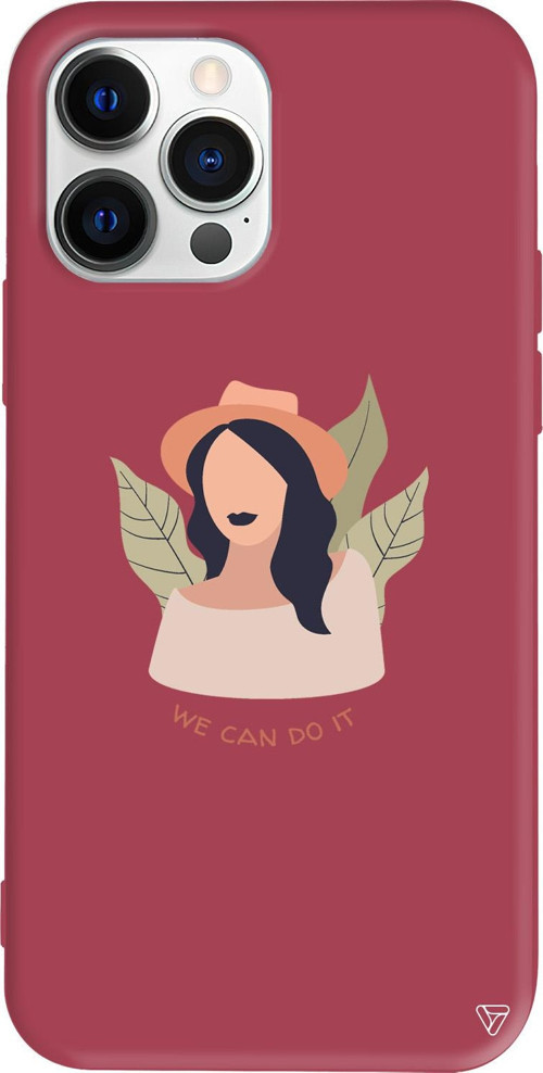 iPhone 15 Pro Uyumlu Bordo Renkli Silikon Girl Can Telefon Kılıfı