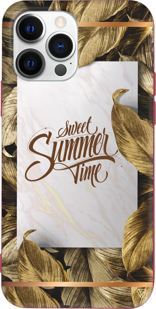 iPhone 15 Pro Uyumlu Bordo Renkli Silikon Sweet Summer Telefon Kılıfı
