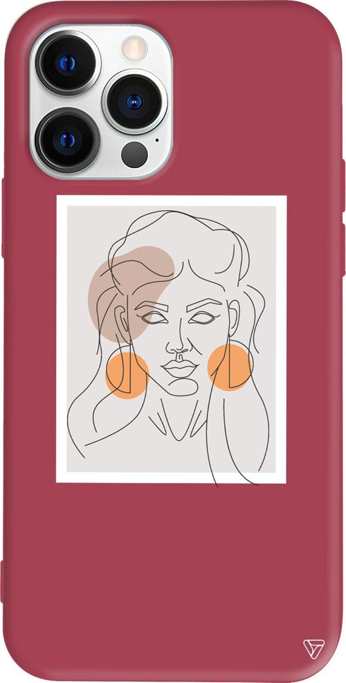 iPhone 15 Pro Uyumlu Bordo Renkli Silikon Orange Earrings Telefon Kılıfı