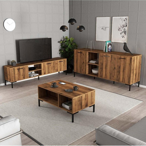 Set 1592-2082-1632 Aurora Tv Ünitesi - Orta Sehpa - Konsol Seti Hat Rengi