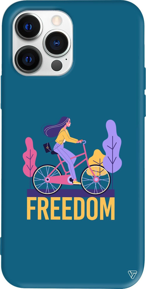 iPhone 15 Pro Uyumlu Lacivert Renkli Silikon Freedom Telefon Kılıfı