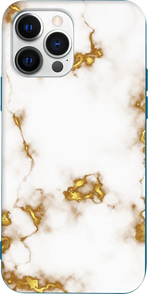 iPhone 15 Pro Uyumlu Lacivert Renkli Silikon Gold Catlak Telefon Kılıfı