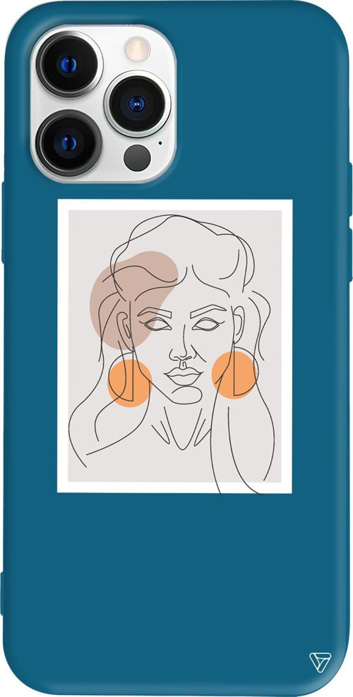 iPhone 15 Pro Uyumlu Lacivert Renkli Silikon Orange Earrings Telefon Kılıfı