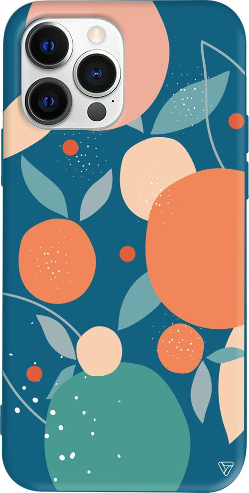 iPhone 15 Pro Uyumlu Lacivert Renkli Silikon Orange Shape Abstract Koleksiyonu Telefon Kılıfı