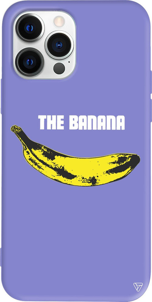 iPhone 15 Pro Uyumlu Lila Renkli Silikon Andy Warhol Banana Telefon Kılıfı