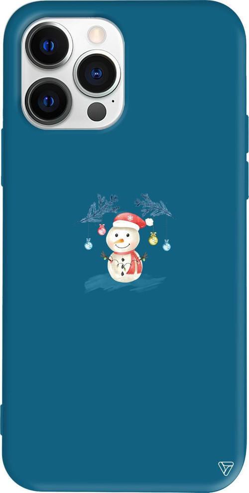 iPhone 15 Pro Uyumlu Lacivert Renkli Silikon Sugar Snowman Telefon Kılıfı