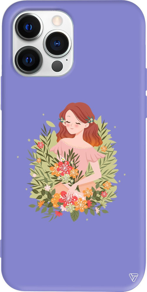 iPhone 15 Pro Uyumlu Lila Renkli Silikon Bloom and Feel Telefon Kılıfı