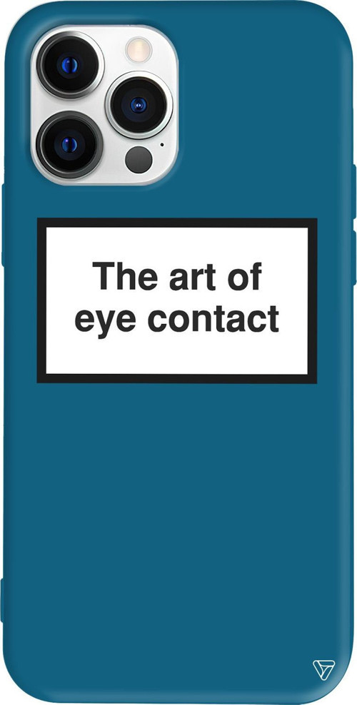 iPhone 15 Pro Uyumlu Lacivert Renkli Silikon The art of eye contact Telefon Kılıfı