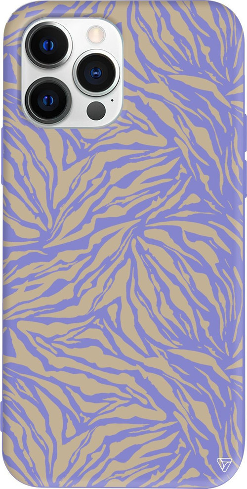 iPhone 15 Pro Uyumlu Lila Renkli Silikon Leopar Deseni Telefon Kılıfı