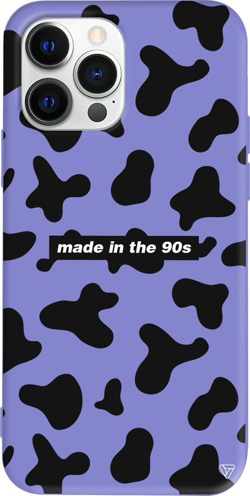 iPhone 15 Pro Uyumlu Lila Renkli Silikon Made in the 90s Telefon Kılıfı