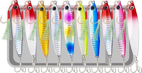 10 Adet 10gr 4.8cm Kutulu Metal Rapala Jig Seti Balık Olta Yemi İspanyol Oltası