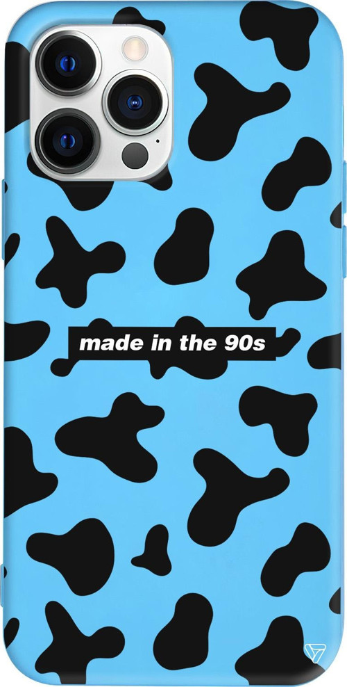 iPhone 15 Pro Uyumlu Mavi Renkli Silikon Made in the 90s Telefon Kılıfı