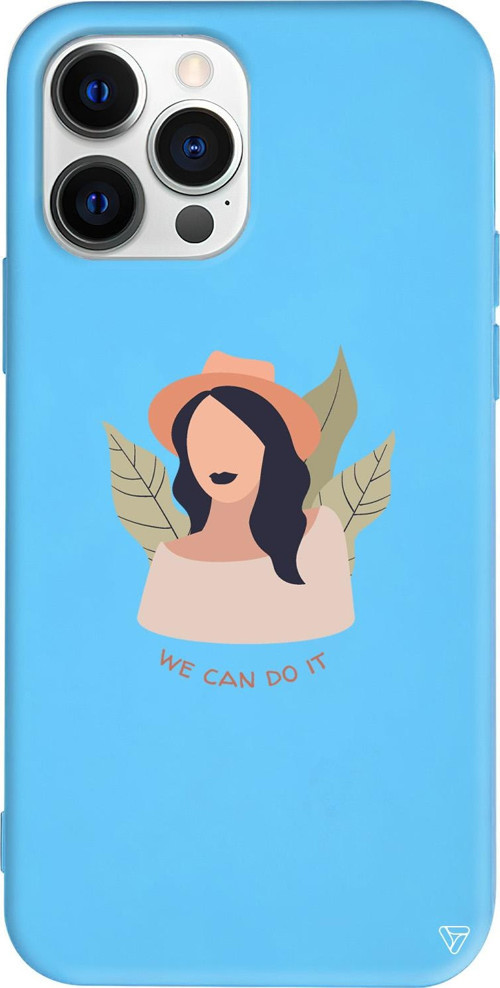 iPhone 15 Pro Uyumlu Mavi Renkli Silikon Girl Can Telefon Kılıfı