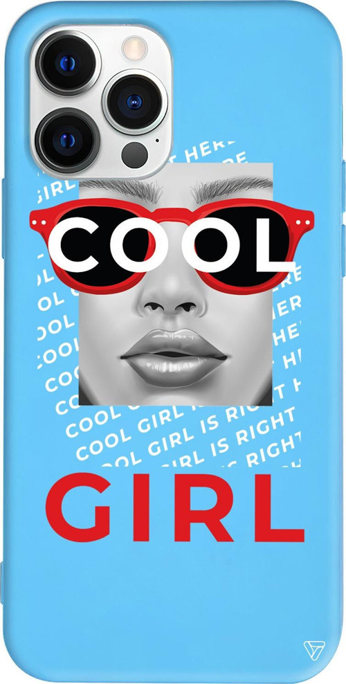 iPhone 15 Pro Uyumlu Mavi Renkli Silikon Cool Girl Telefon Kılıfı