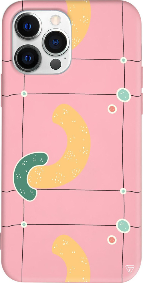 iPhone 15 Pro Uyumlu Pembe Renkli Silikon Black Line 3 Abstract Koleksiyonu Telefon Kılıfı