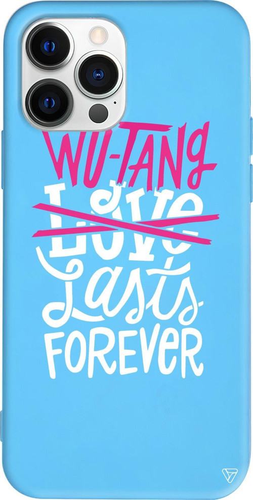 iPhone 15 Pro Uyumlu Mavi Renkli Silikon Wu-Tang Telefon Kılıfı
