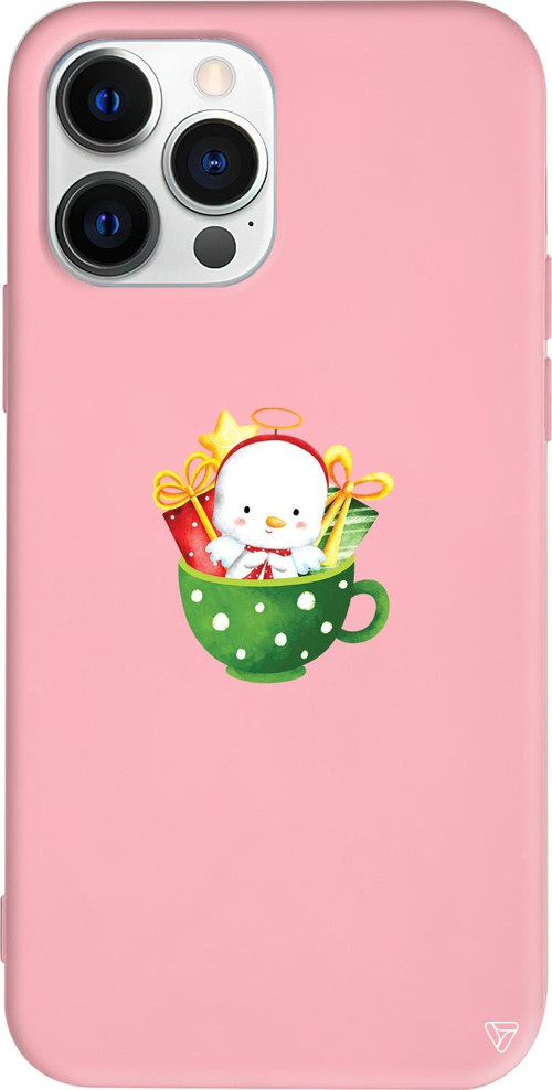 iPhone 15 Pro Uyumlu Pembe Renkli Silikon A Cup Of Xmas 6 Telefon Kılıfı