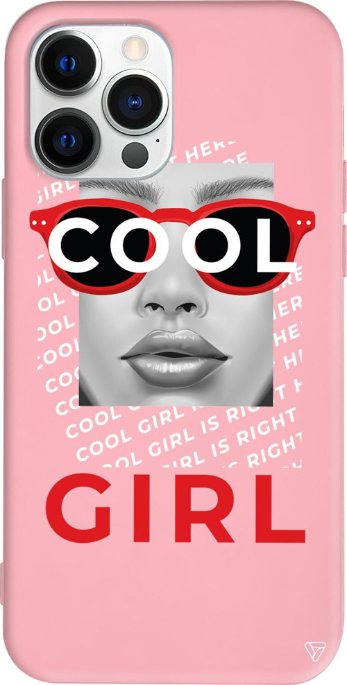iPhone 15 Pro Uyumlu Pembe Renkli Silikon Cool Girl Telefon Kılıfı
