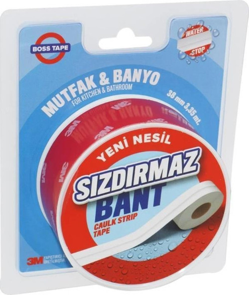 3M Mutfak Banyo Su Sızdırmaz Bant Lavabo Pencere Tezgah Sızdırmazlık Bandı 38mmx3,35 Mt-2 Adet