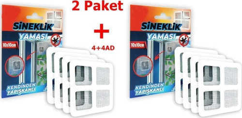Sineklik Yaması Sineklik Tamir Bantı Kendinden Yapışkanlı 10x10cm 4Ad X2 Paket