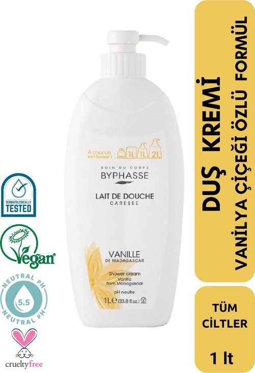Caresse Vanilya Çiçeği Özlü Duş Kremi 1000ml