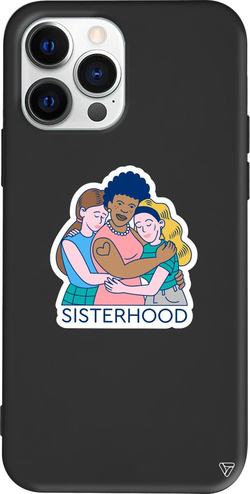iPhone 15 Pro Uyumlu Siyah Renkli Silikon Sisterhood Telefon Kılıfı