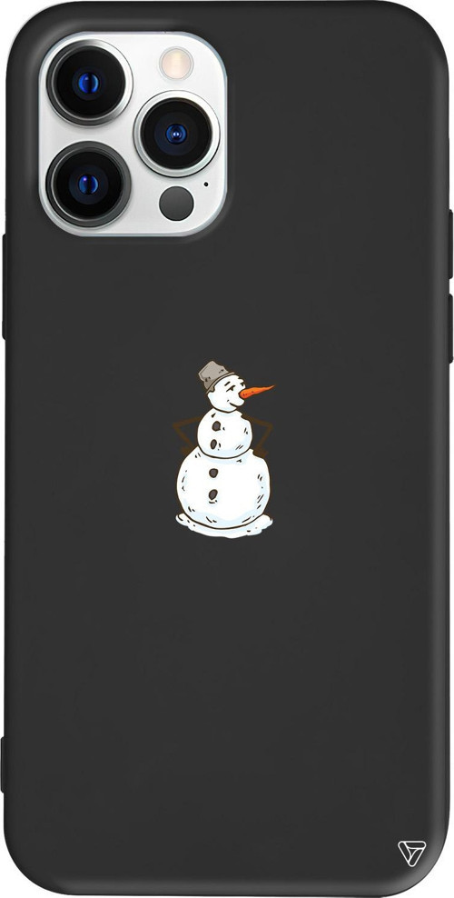 iPhone 15 Pro Uyumlu Siyah Renkli Silikon Snowman Is Bored Telefon Kılıfı