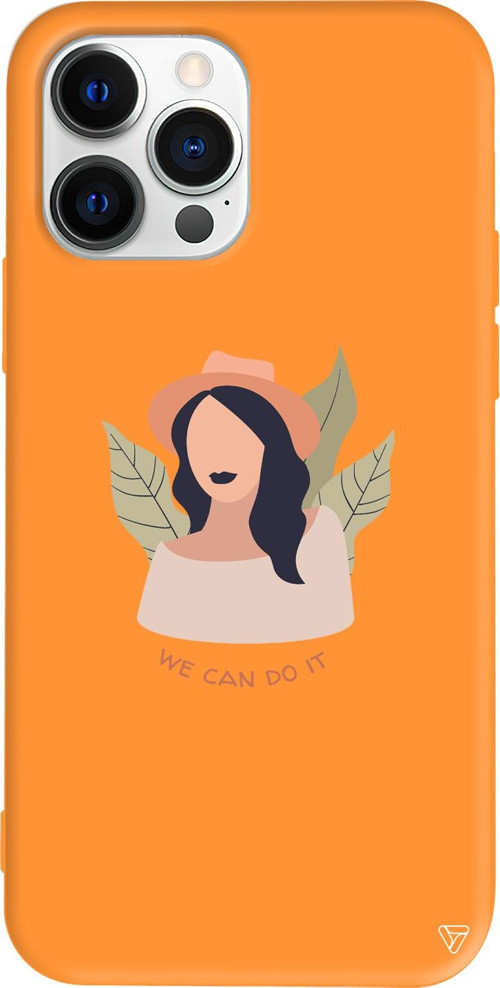 iPhone 15 Pro Uyumlu Turuncu Renkli Silikon Girl Can Telefon Kılıfı