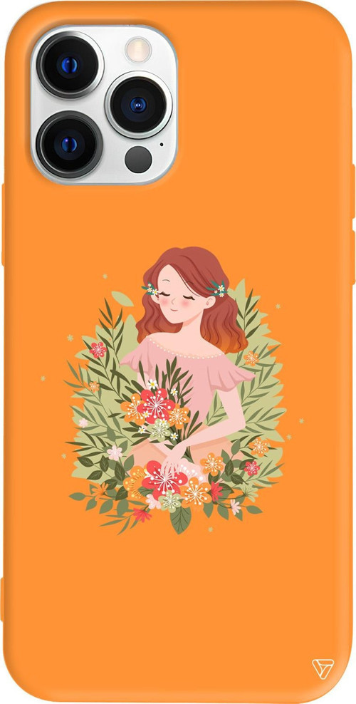 iPhone 15 Pro Uyumlu Turuncu Renkli Silikon Bloom and Feel Telefon Kılıfı