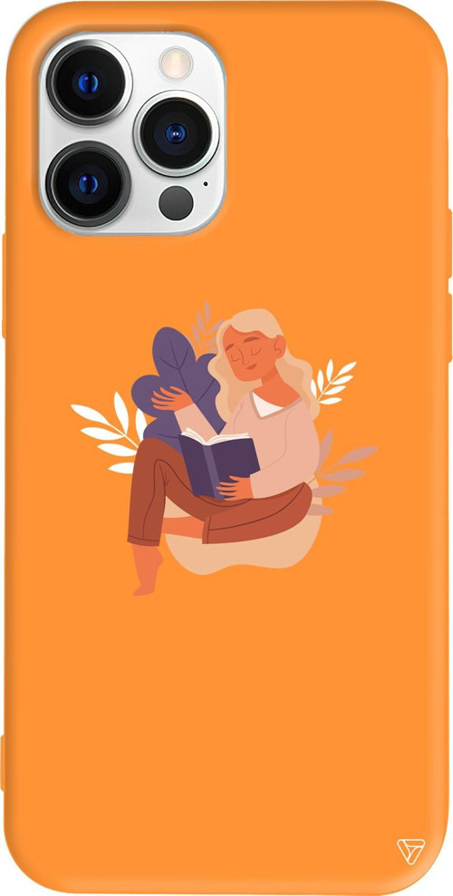 iPhone 15 Pro Uyumlu Turuncu Renkli Silikon Book Lover Telefon Kılıfı