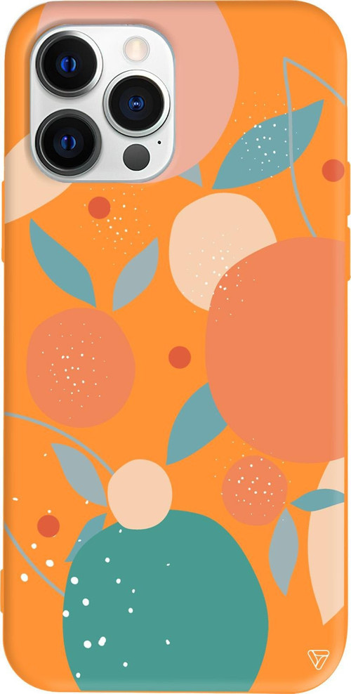 iPhone 15 Pro Uyumlu Turuncu Renkli Silikon Orange Shape Abstract Koleksiyonu Telefon Kılıfı