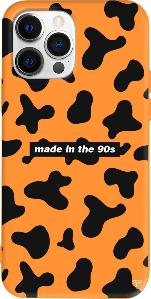 iPhone 15 Pro Uyumlu Turuncu Renkli Silikon Made in the 90s Telefon Kılıfı