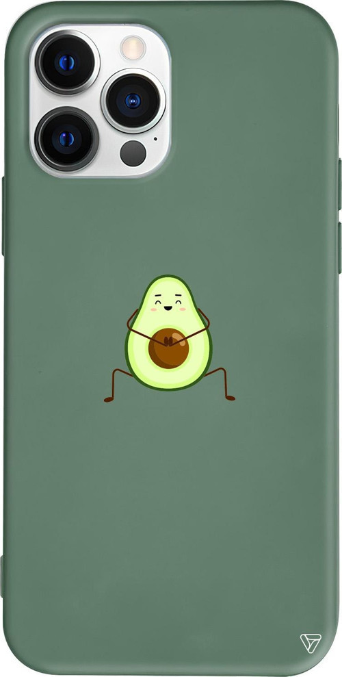 iPhone 15 Pro Uyumlu Yeşil Renkli Silikon Cute Avokado Telefon Kılıfı