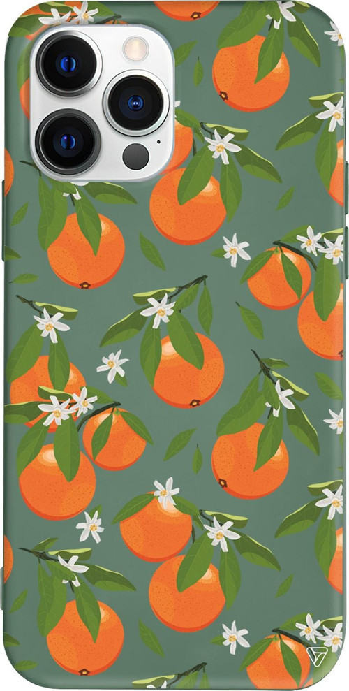 iPhone 15 Pro Uyumlu Yeşil Renkli Silikon Portakal Bahcesi Telefon Kılıfı