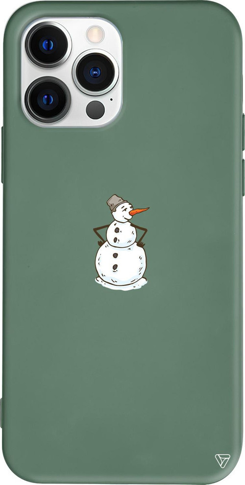 iPhone 15 Pro Uyumlu Yeşil Renkli Silikon Snowman Is Bored Telefon Kılıfı