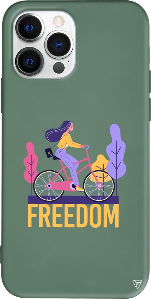 iPhone 15 Pro Uyumlu Yeşil Renkli Silikon Freedom Telefon Kılıfı