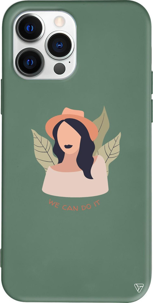 iPhone 15 Pro Uyumlu Yeşil Renkli Silikon Girl Can Telefon Kılıfı